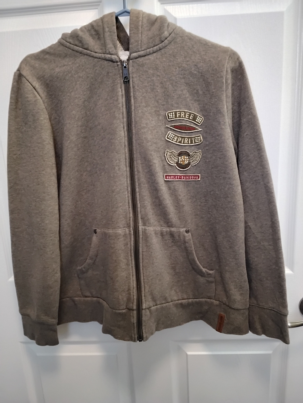 Womans Harley-Davidson Gray "Free Spirit" Sherpa Lined‎ Zip Front Hoodie